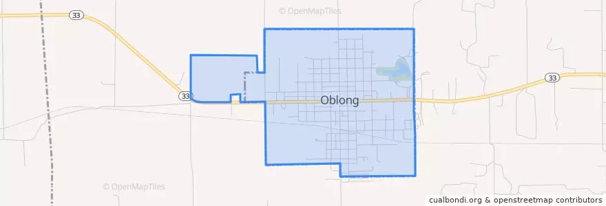 Mapa de ubicacion de Oblong.