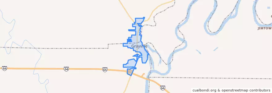 Mapa de ubicacion de Grayville.
