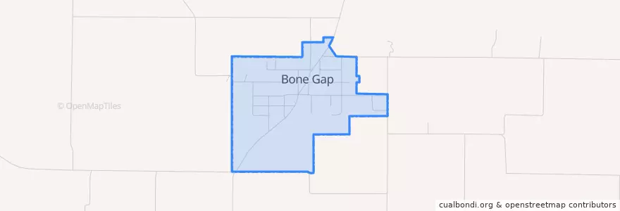 Mapa de ubicacion de Bone Gap.