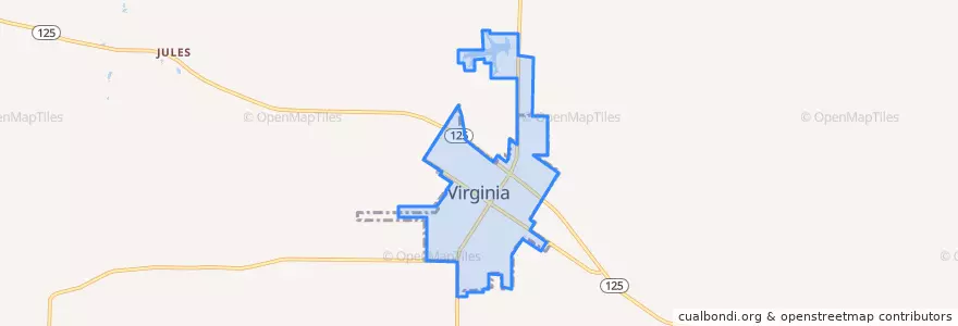 Mapa de ubicacion de Virginia.