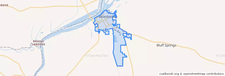 Mapa de ubicacion de Beardstown.