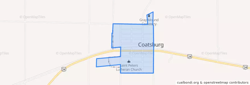 Mapa de ubicacion de Coatsburg.
