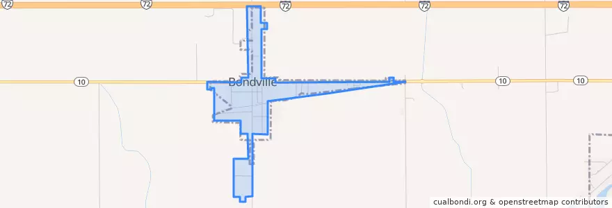 Mapa de ubicacion de Bondville.