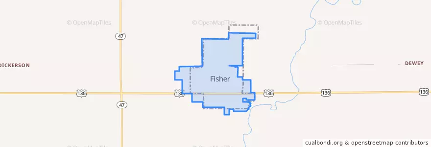 Mapa de ubicacion de Fisher.