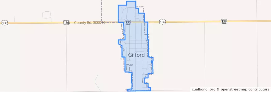 Mapa de ubicacion de Gifford.