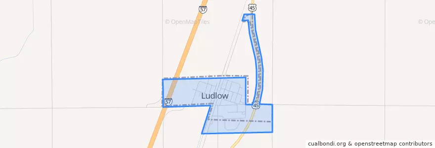 Mapa de ubicacion de Ludlow.
