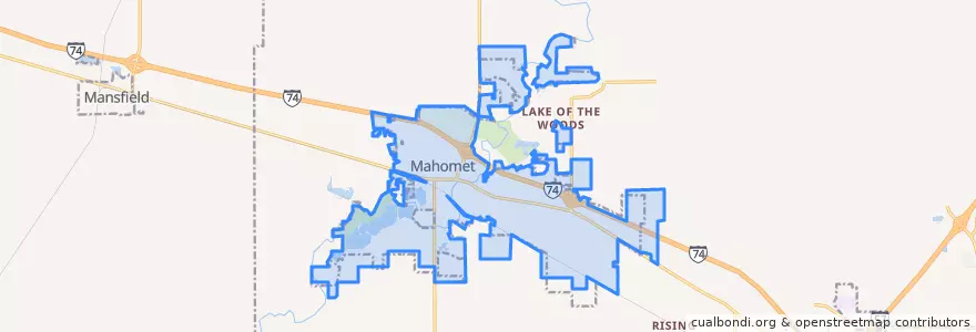 Mapa de ubicacion de Mahomet.