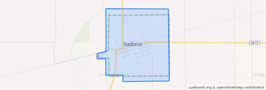 Mapa de ubicacion de Sadorus.