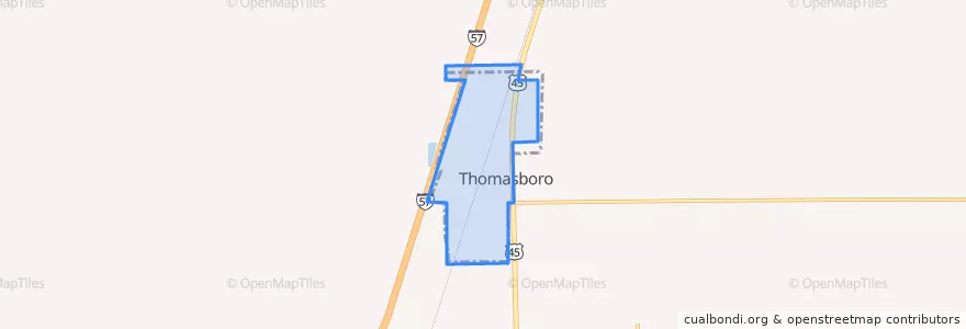 Mapa de ubicacion de Thomasboro.