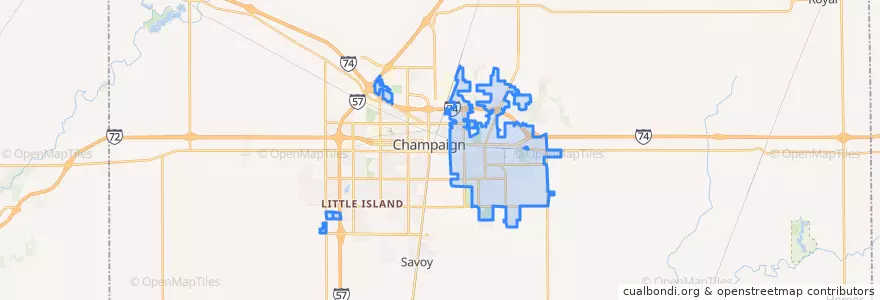 Mapa de ubicacion de Urbana.