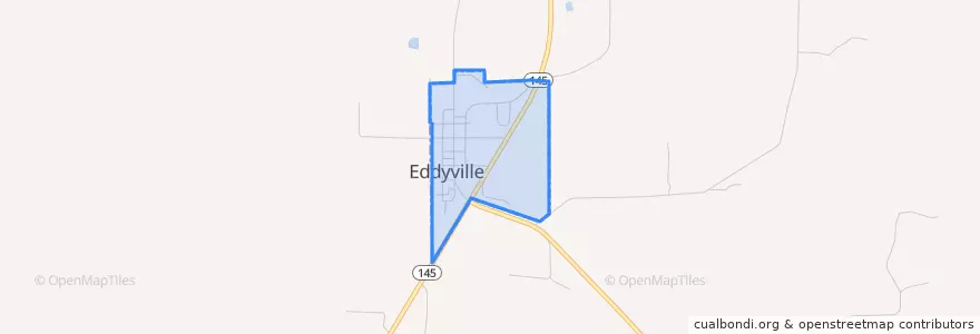 Mapa de ubicacion de Eddyville.