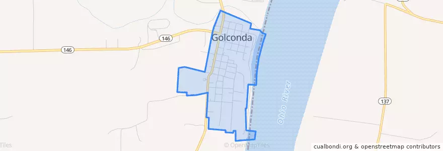 Mapa de ubicacion de Golconda.