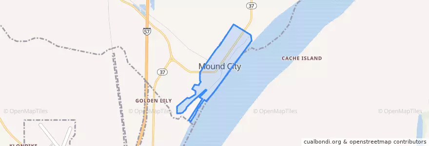 Mapa de ubicacion de Mound City.