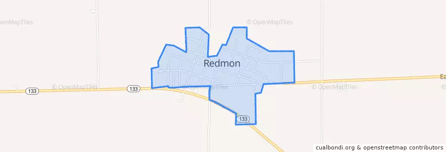 Mapa de ubicacion de Redmon.