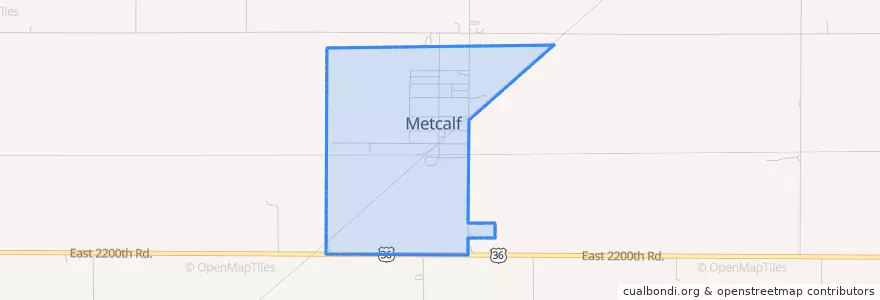 Mapa de ubicacion de Metcalf.