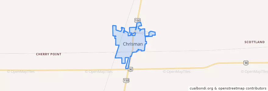 Mapa de ubicacion de Chrisman.