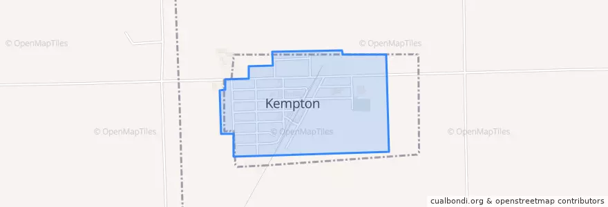 Mapa de ubicacion de Kempton.