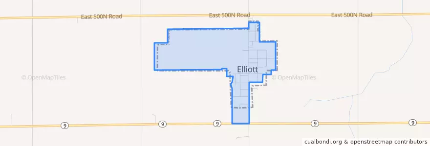 Mapa de ubicacion de Elliott.