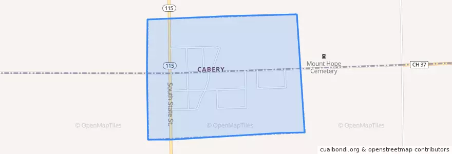 Mapa de ubicacion de Cabery.