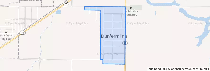 Mapa de ubicacion de Dunfermline.
