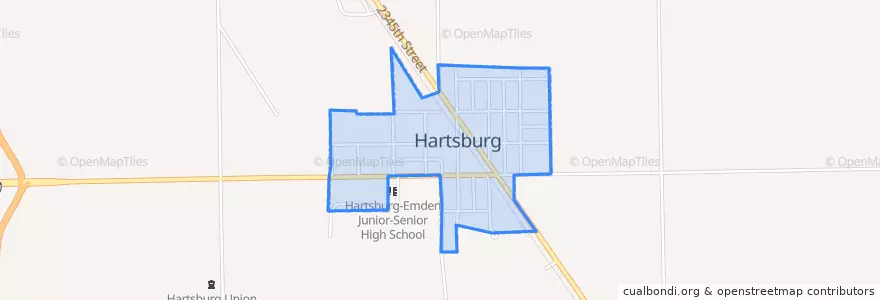 Mapa de ubicacion de Hartsburg.