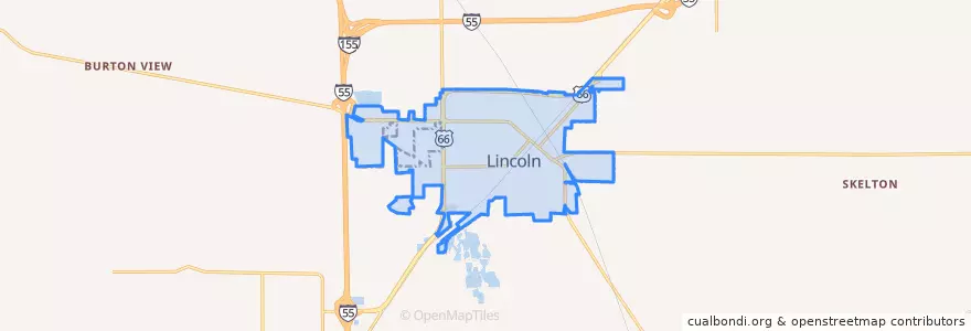 Mapa de ubicacion de Lincoln.
