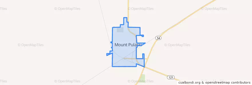Mapa de ubicacion de Mount Pulaski.