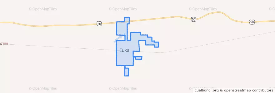 Mapa de ubicacion de Iuka.