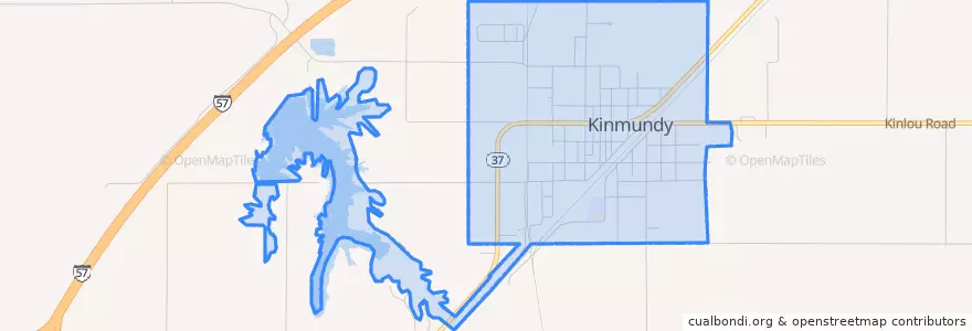 Mapa de ubicacion de Kinmundy.