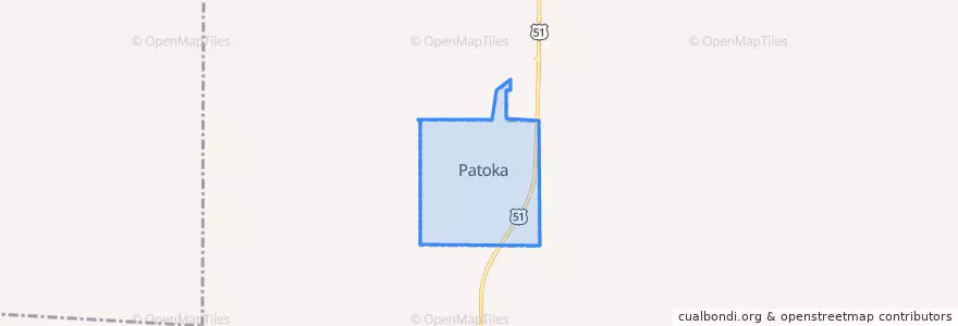 Mapa de ubicacion de Patoka.