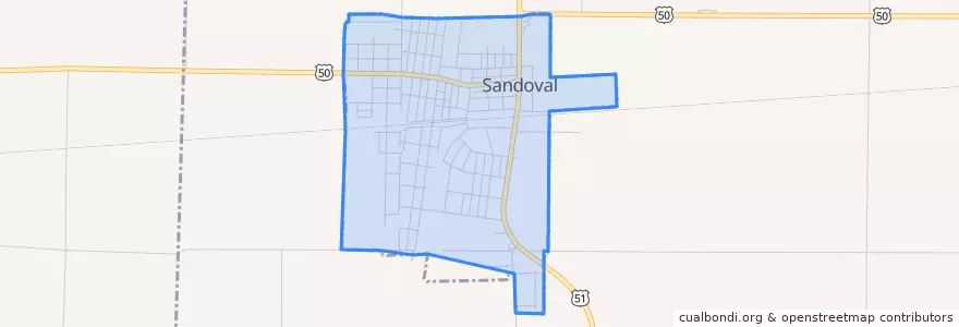 Mapa de ubicacion de Sandoval.