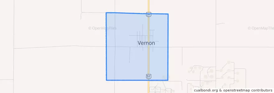 Mapa de ubicacion de Vernon.