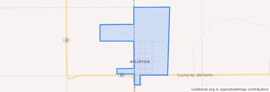 Mapa de ubicacion de Allerton.