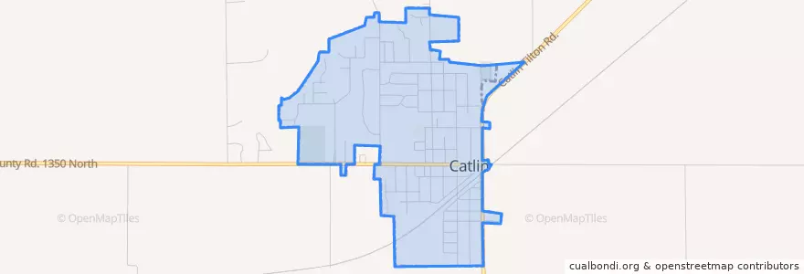 Mapa de ubicacion de Catlin.