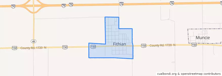 Mapa de ubicacion de Fithian.