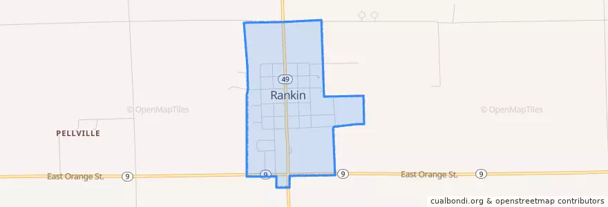 Mapa de ubicacion de Rankin.