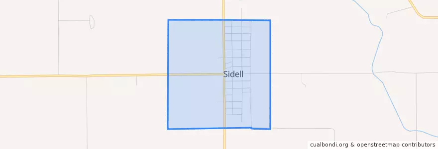 Mapa de ubicacion de Sidell.