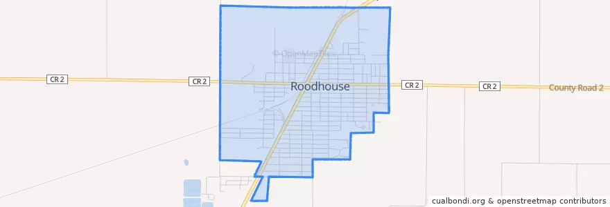 Mapa de ubicacion de Roodhouse.