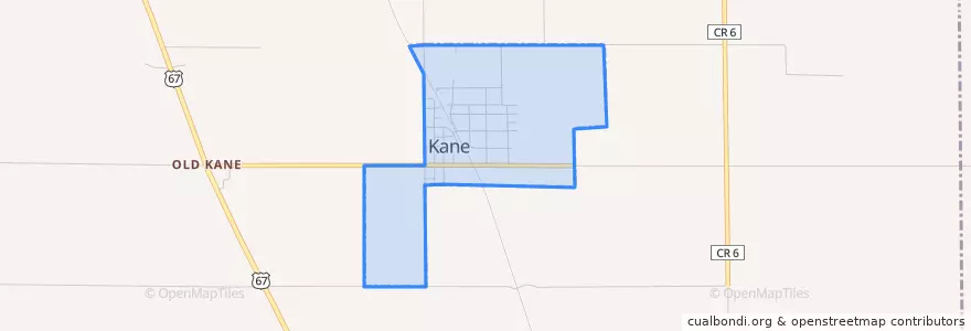 Mapa de ubicacion de Kane.