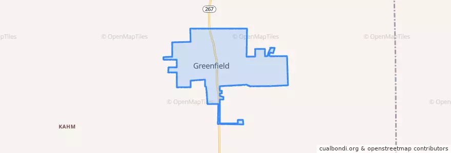 Mapa de ubicacion de Greenfield.
