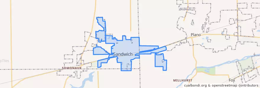 Mapa de ubicacion de Sandwich.