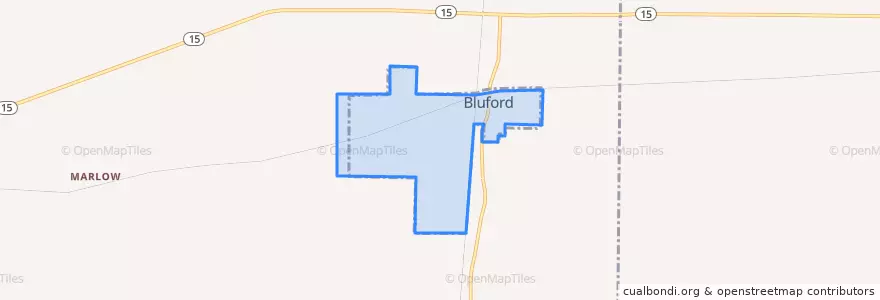 Mapa de ubicacion de Bluford.