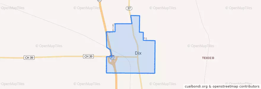 Mapa de ubicacion de Dix.
