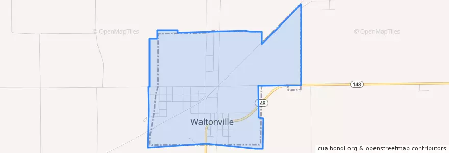 Mapa de ubicacion de Waltonville.