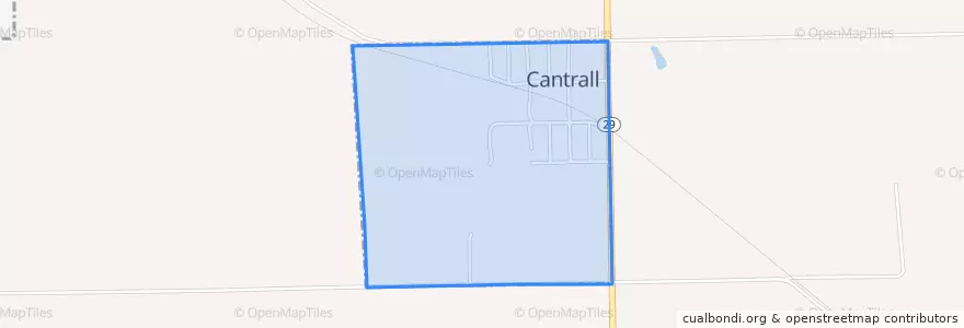 Mapa de ubicacion de Cantrall.