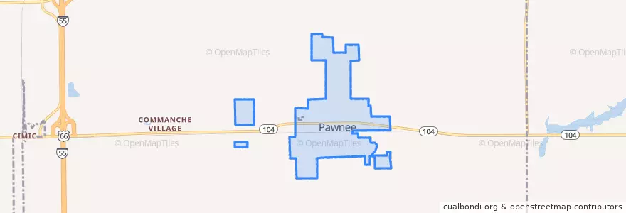 Mapa de ubicacion de Pawnee.