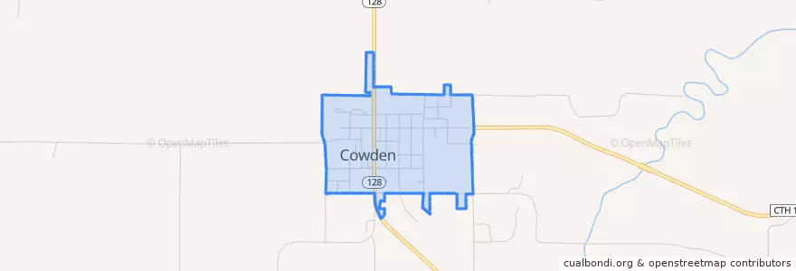 Mapa de ubicacion de Cowden.