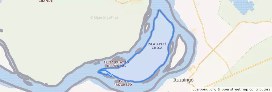 Mapa de ubicacion de Isla Apipé Chico.