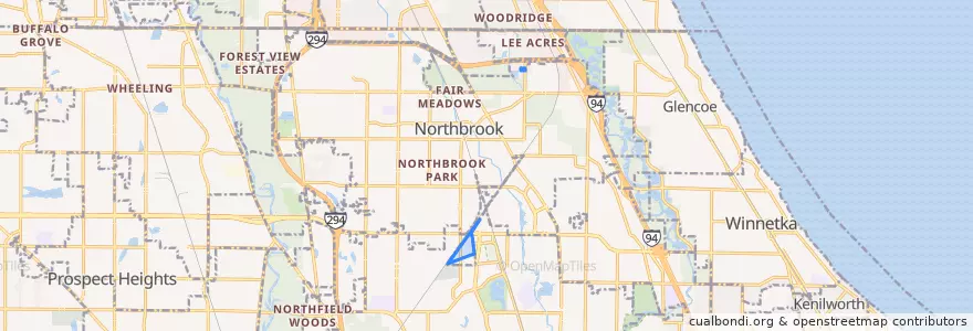 Mapa de ubicacion de Northbrook.