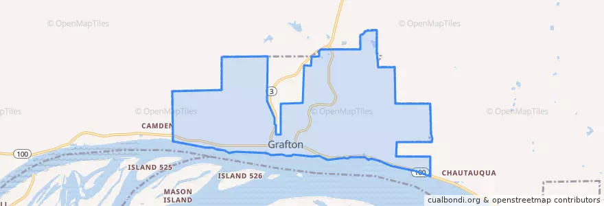 Mapa de ubicacion de Grafton.